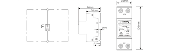 LY1-25B电涌保护器结构尺寸