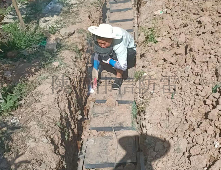 长安区大唐水务厂房防雷接地现场图2