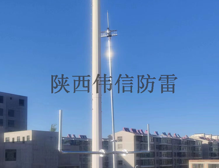 宝鸡某学校提前放电避雷针安装现场3