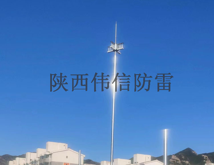 宝鸡某学校提前放电避雷针安装现场4